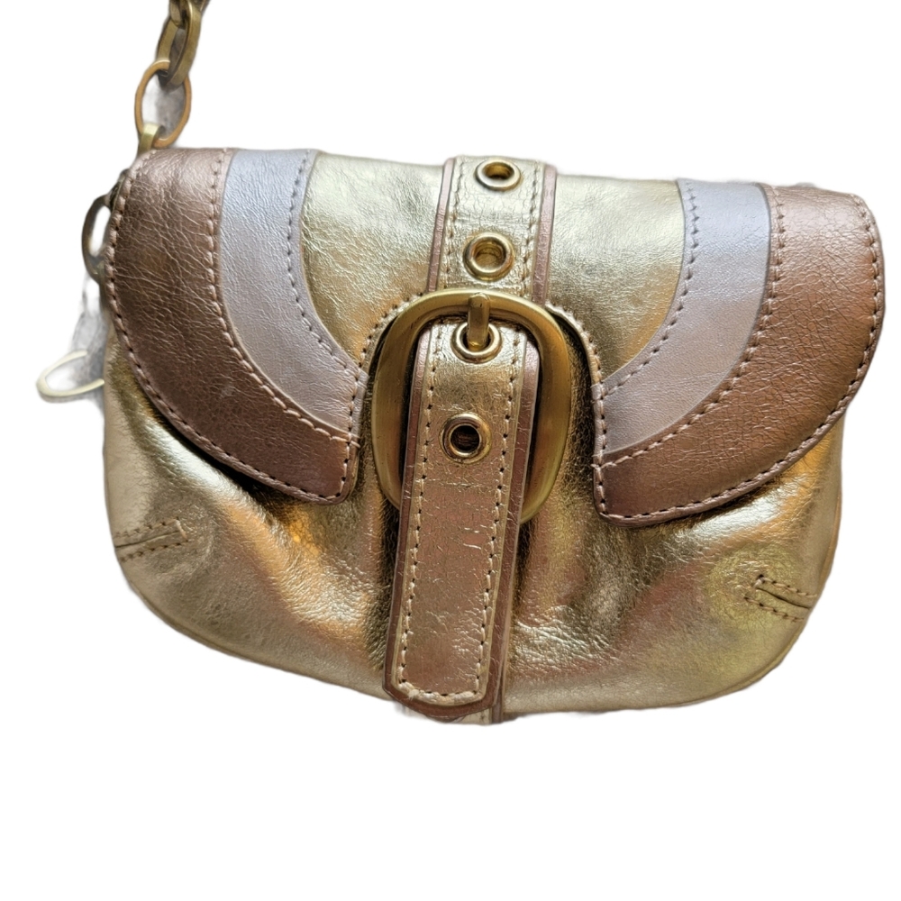 KOOBA MINI METALLIC LEATHER CROSSBODY